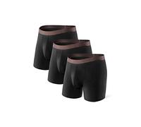 DAVID ARCHY Bóxers para Hombre, Calzoncillos Retro de bambú con abultamiento, Calzoncillos con Bolsillo en 3D, Ropa Interior básica Ultra Suave y Transpirable, Pack de 3