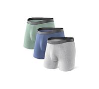 DAVID ARCHY Bóxers para Hombre, Calzoncillos Retro de bambú con abultamiento, Calzoncillos con Bolsillo en 3D, Ropa Interior básica Ultra Suave y Transpirable, Pack de 3