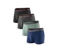 DAVID ARCHY Bóxers para Hombre, Calzoncillos Tipo bóxer de bambú para Hombre, Calzoncillos Retro con Bolsillos abultados en 3D, Transpirable, Ultra Suave, básico, Paquete múltiple, Pack de 4