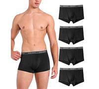DAVID ARCHY Bóxers para Hombre, Ropa Interior para Hombre con Bolsa, Fibra de bambú, Ultra Suave y Transpirable, Calzoncillos Tipo bóxer para Hombre, Pack de 4