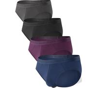 DAVID ARCHY Calzoncillos de Modal para Hombre con Mosca Bolsa separada Calzoncillos de Microfibra función Bolsillos Dobles Ropa Interior Pack de 4