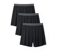 DAVID ARCHY Calzoncillos Tipo Bóxer para Hombre, Calzoncillos Holgados, con Botones, Bragueta Abierta, Rayón de Bambú, Paquete de 3