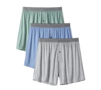 DAVID ARCHY Calzoncillos Tipo Bóxer para Hombre, Calzoncillos Holgados, con Botones, Bragueta Abierta, Rayón de Bambú, Paquete de 3