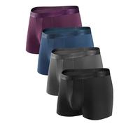 DAVID ARCHY Calzoncillos Tipo bóxer para Hombre con Bolsa de Microfibra Modal Multipack, Shorts Retro para Hombre para Uso Diario Flexible, Pack de 4