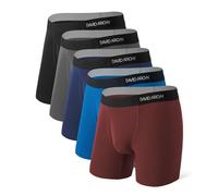 DAVID ARCHY Calzoncillos tipo bóxer para hombre, ropa interior deportiva, de secado rápido, transpirables, calzoncillos tipo bóxer para hombre, Azul oscuro + azul + negro + gris oscuro + rojo, L