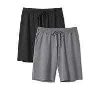 DAVID ARCHY Pantalones Cortos De Pijama para Hombre Pantalones De Pijama De Algodón Peinado Pijamas Transpirables Que Absorben La Humedad con Bolsillos Pantalones para Hombre Paquete De 2