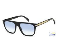 DAVID BECKHAM Hombre DB 7111/S 807/F9 Gafas de sol Acetato Negro Azul claro Piloto Fotocromático Sombreado