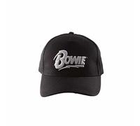 David Bowie Gorra de béisbol con Logotipo (Talla única) (Negro, Blanco), Negro/Blanco