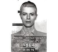 David Bowie Mugshot - Fotografía de 11 x 16 pulgadas, magnífico retrato de 1976 - Duque blanco delgado - Busted In New York - Foto rara - Póster artístico