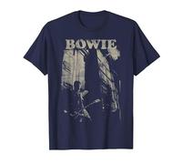 David Bowie - Pilas Camiseta, Hombre, Azul Marino, XL