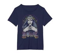 David Bowie - Rey Tut Camiseta, Mujer Tallas Grandes, Azul Marino, 1XL Grande