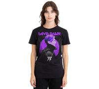 David Bowie Side Profile 75 Logo Camiseta de Mujer, Negro, S