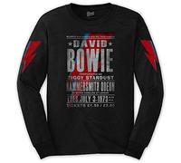 David Bowie - T-Shirt Maniche Lunghe # M Unisex Black # Hammersmith Odeon
