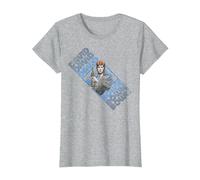 David Bowie Vintage Saxofón Repetir Logo Mick Rock Foto Camiseta, Mujer, Gris Jaspeado, XL
