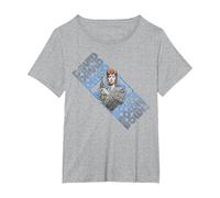 David Bowie Vintage Saxofón Repetir Logo Mick Rock Foto Camiseta, Mujer Tallas Grandes, Gris Jaspeado, 3XL Grande