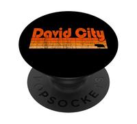 David City, estilo retro de los años 80 de Nebraska PopSockets PopGrip Adhesivo