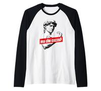 David Estatua Escultura Arte Gesto Italiano Camiseta Manga Raglan