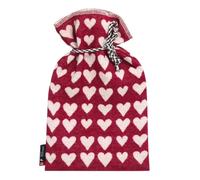 David Fussenegger Bolsa de agua caliente con diseño de corazones, 2,0 litros, con funda de franela supersuave de algodón reciclado, fabricada de forma sostenible, ÖkoTex100 GRS, fabricada en Austria,