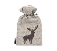 David Fussenegger Bolsa de agua caliente con estructura de ciervo, 2,0 litros, con funda de franela supersuave de algodón reciclado, producida de forma sostenible, ÖkoTex100 GRS, fabricada en Austria,