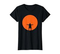 David Gilmour Suerte y extraño en Concierto Orange Moon Camiseta, Mujer, Negro, M