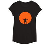 David Gilmour Suerte y extraño en Concierto Orange Moon Camiseta, Niñas, Negro, XS