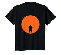 David Gilmour Suerte y extraño en Concierto Orange Moon Camiseta, Niños, Negro, 8 años