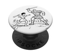 David & Goliat Lucha - Niños Fe Colorear Biblia Historia Arte PopSockets PopGrip Adhesivo