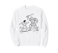 David & Goliat Lucha - Niños Fe Colorear Biblia Historia Arte Sudadera