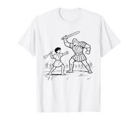 David & Goliath Fight - Kids Faith Coloring Bible Story Art Camiseta gráfica económica