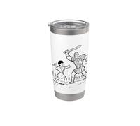 David & Goliath Fight - Kids Faith Coloring Bible Story Art Vaso térmico de acero inoxidable de doble pared