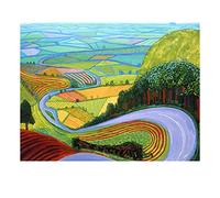David Hockney Garrowby Hill Paisaje Póster Lienzo Pintura Arte de la pared Impresiones Imagen para sala de estar Decoración moderna para el hogar 70x90cm (28x35in) Sin marco