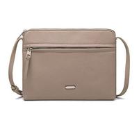 David Jones - Bandolera Mujer - Bolso de Hombro Pequeño en Piel Sintética - Ciudad Elegante 2 Compartimentos - Para Teléfono Compras Viajes - Marrón Topo