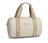David Jones - Bolsa de viaje para fin de semana, piel sintética, gran compartimento con cremallera, bolsillos interiores, bandolera ajustable, tamaño cabina, Feria verde, L44 x H29 x P29 cm, Bolsa de