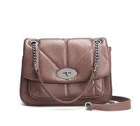 David Jones - Bolso Bandolera Acolchada Mujer - Bolso de Hombro Cruzado con Cadena Piel Sintética - Bolso Mano Cuero PU Tamaño Mediano - Bolso Elegante Torniquete Moda Clutch Embrague - Rosa Vieja