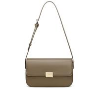 David Jones - Bolso bandolera para mujer - Bolso de mano de piel sintética rígida - Bolsa con solapa - Bolsa para fiesta - Bolso de mano para fiesta - Teléfono elegante clásico chic, Marrón topo.,