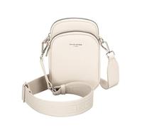David Jones - Bolso bandolera para teléfono móvil, pequeño para mujer, bolsa con cartera, para hombro, mini bolsa de nailon, para la ciudad, trabajo, viaje, deporte, noche, blanco, talla única