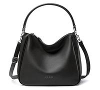 David Jones - Bolso de Hombro Hobo Mujer - Bolso de Mano Bandolera Piel Sintética - Bolso de Mano Mediana Asa Larga - Moda Clásica y Práctica Elegante - Negro