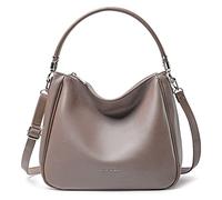 David Jones - Bolso de Hombro Hobo Mujer - Bolso de Mano Bandolera Piel Sintética - Bolso de Mano Mediana Asa Larga - Moda Clásica y Práctica Elegante - Gris Topo