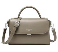 David Jones - Bolso de Hombro para Mujer - Bolso de Mano con Tapa de PU Sintético Portado al Hombro - Bandolera Estilo Mochila Tamaño Mediano - Bolso de Ciudad Elegante y a la Moda para Compras, beige