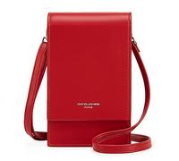 David Jones - Bolso de hombro para teléfono móvil de mujer - Bolso de hombro pequeño - Elegante mini bolso bandolera - Cuero sintético de cocodrilo - Para la ciudad, trabajo, viaje, noche, Red, Talla