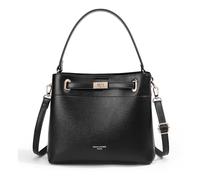 David Jones - Bolso de mano con cubo de hombro - Bandolera de tamaño mediano - 3 compartimentos con varios bolsillos - Elegante clásico Chic Ville Fashion Designer Bucket Bag - Negro, Negro , talla