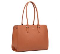 David Jones Bolso de mano grande XL para mujer, bolso de hombro para escuela, trabajo, negocios, tamaño A4, piel sintética, asa larga, bolsa de compra para laptop, Marrón coñac, Talla única, Bolso de