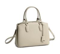 David Jones - Bolso de mano para mujer - Bolso de mano de piel sintética - Hombro - Varios compartimentos con 3 bolsillos - Tote Ville Trabajo Elegante Clásico Chic Moda, beige, talla única