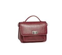 David Jones - Bolso de mano para mujer, piel sintética, 3 compartimentos, tamaño mediano, práctico clásico, granate, Medium