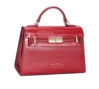 David Jones - Bolso de mano para mujer, piel sintética de cocodrilo, tamaño mediano, 2 compartimentos, elegante clásico de noche y fin de semana, Lipstick Red