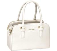 David Jones - Bolso de mano para mujer, piel sintética, tamaño mediano, 2 compartimentos, varios bolsillos, práctica elegante, elegante, Crema de coco, Medium