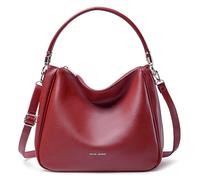 David Jones - Bolso Hobo para Mujer - Bolso de Hombro Tipo Bandolera de Piel Sintética PU - Bolso Tote de Tamaño Mediano con Asa Larga - Moda Clásica Urbana Práctica y Elegante, rojo, talla única