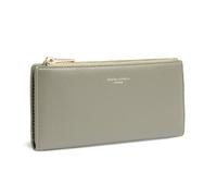 David Jones - Cartera de mujer tipo compañero de piel sintética PU - Porta tarjetas largo con monedero - Con bolsillo para billetes y monedas, gris, talla única