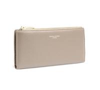 David Jones - Cartera de piel sintética para mujer - Cartera larga - Bolsillo para billetes y monedas, Marrón topo, talla única, Clásico