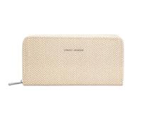 David Jones - Cartera larga para mujer, piel sintética, 3 compartimentos para billetes, bolsillo interior con cremallera, varias ranuras para tarjetas, Rayas Oxford Tan, Taille unique, Contemporáneo